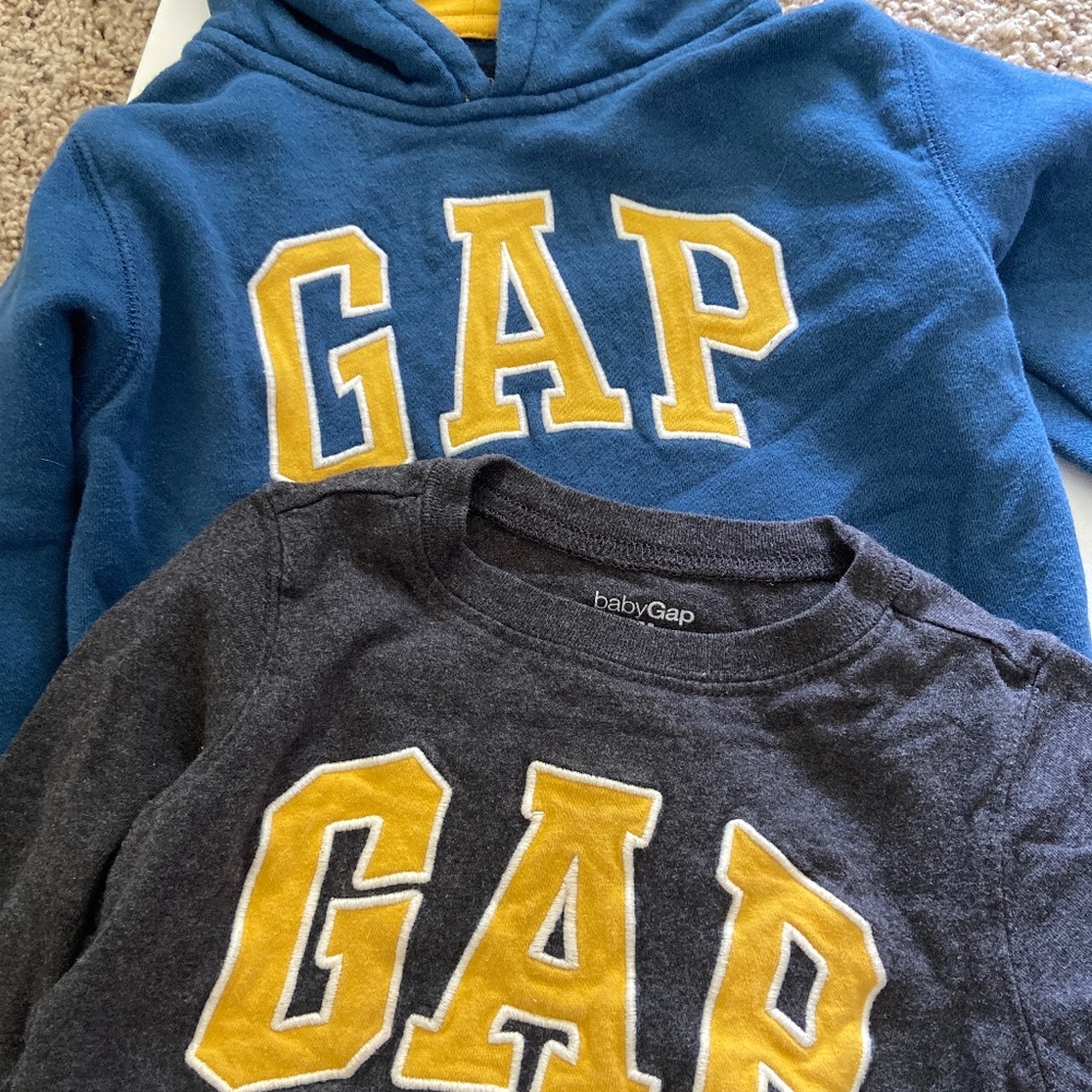Baby Gap 2T hoodie and long sleeve shirt